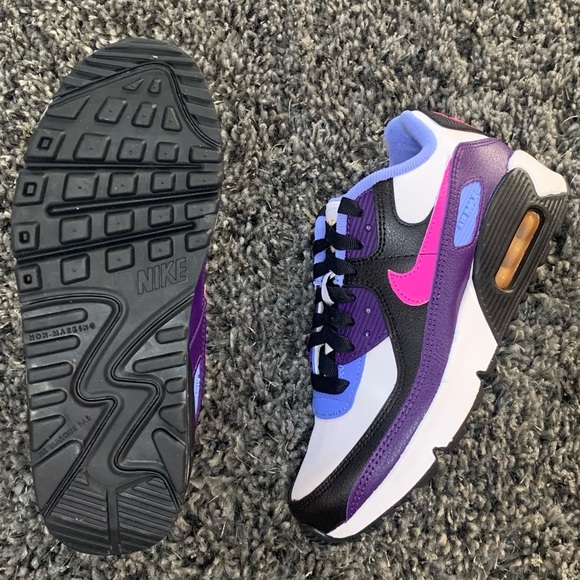π€ππ€π New Nike Air Max 90 Black Purple Sneakers - Picture 3 of 3